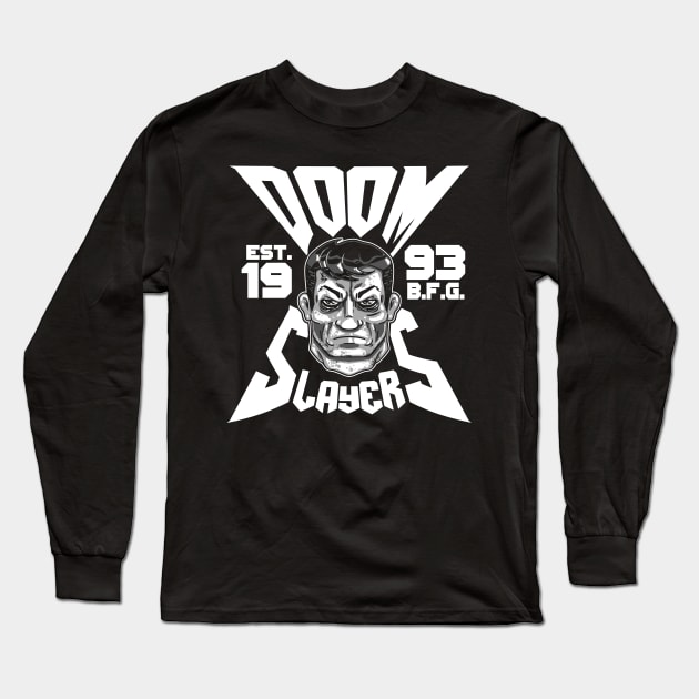 Doomslayer Biker Cut Long Sleeve T-Shirt by GodsBurden